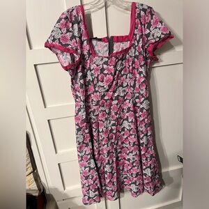 Floral Pink and White Dress